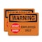 Signmission Employees Only With Symbol OSHA Warning Sign, Plastic, 14in W x 10in L, 2PK OS-2PACK-WS-P-1014-L-12114 - alternate 1